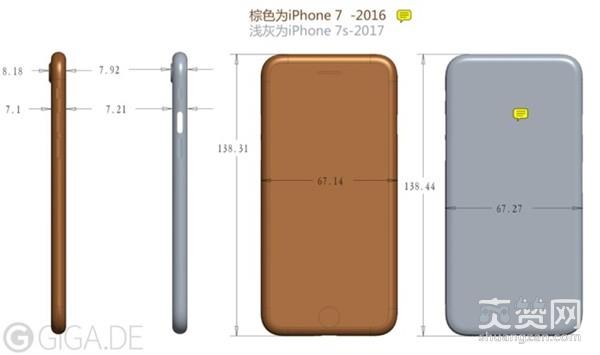 iPhone 7s,苹果,设计图,泄露,爽赞网