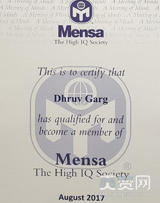 13岁男孩顶级智商,门萨俱乐部,智商,爽赞网