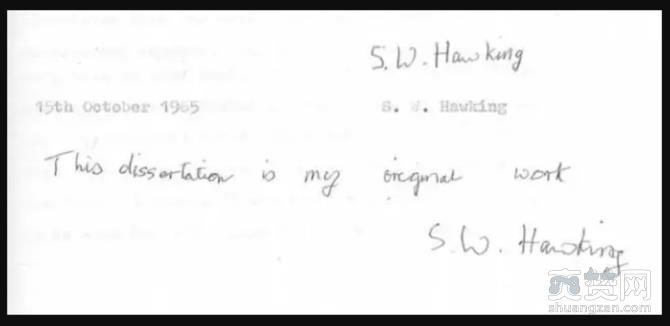霍金公开博士论文,霍金,剑桥大学,论文,爽赞网